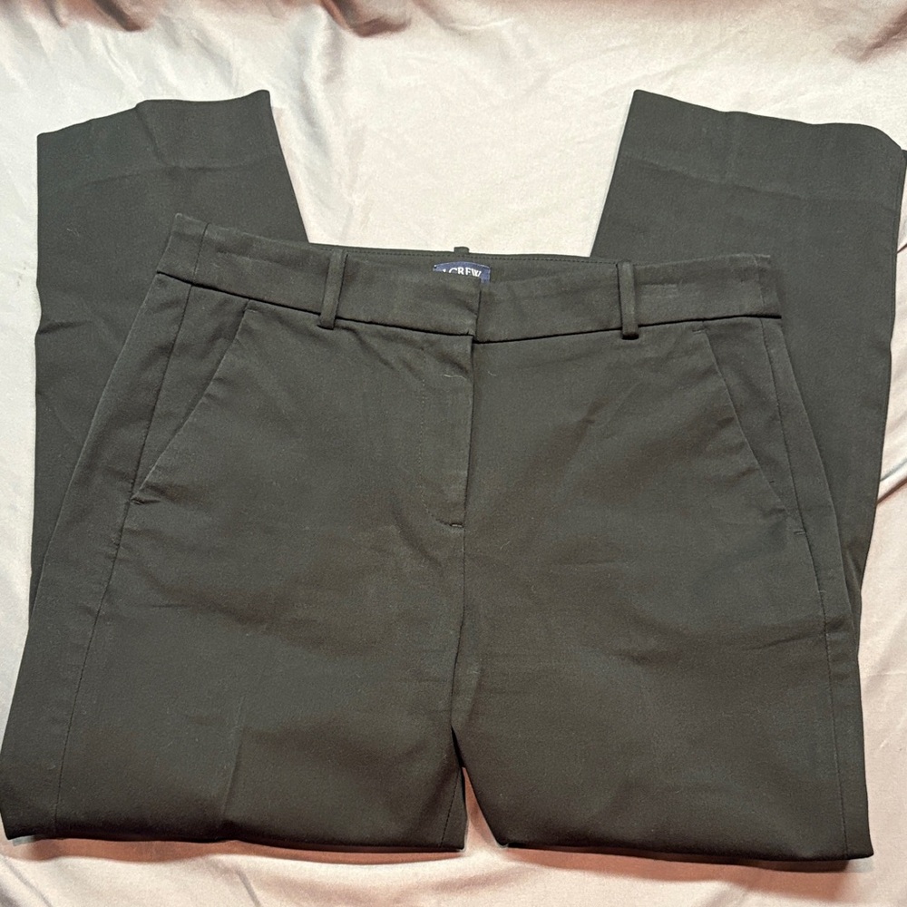 J.Crew Petite Kallie Straight-Leg Ankle Pant 8P Black Stretch Career Trousers